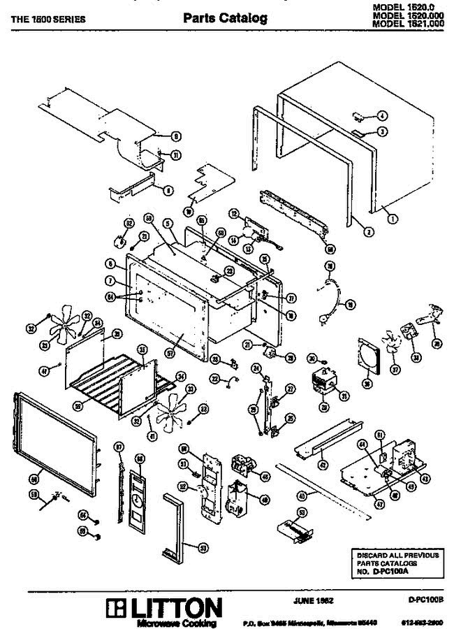 01 - Page 1 Diagram and Parts List for 1520000  Litton Microwave