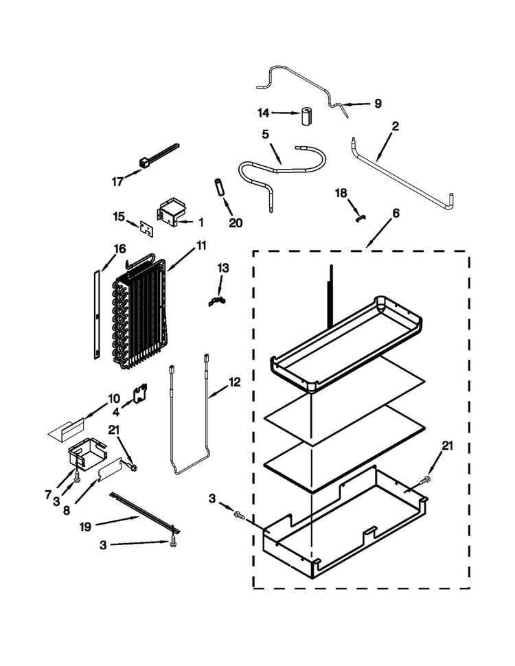 Lower Unit And Tube Parts Diagram and Parts List for JS48PPDUDB20  Jenn-Air Refrigerator