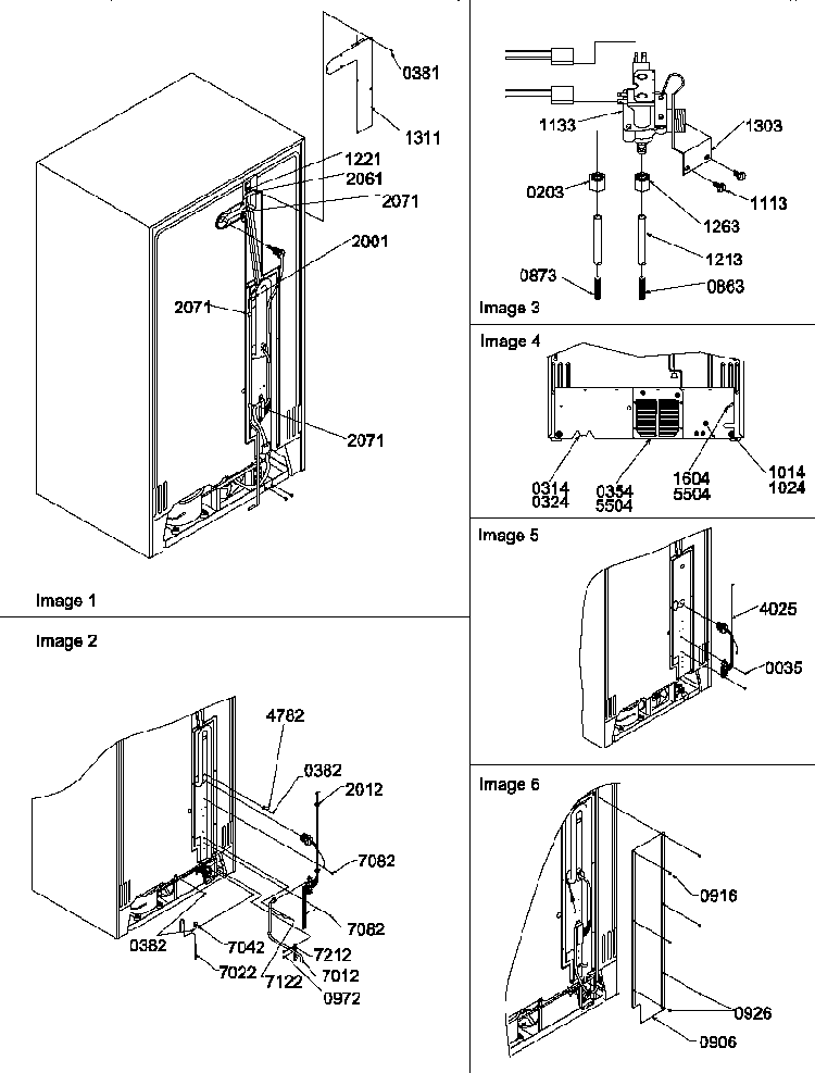 Cabinet Back Diagram and Parts List for SRDE528TBW-P1312602WW  Amana Refrigerator