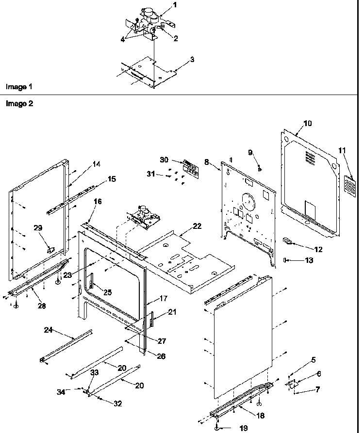 Cabinet Diagram and Parts List for ZRTC8500E-P1143617NE  Amana Range