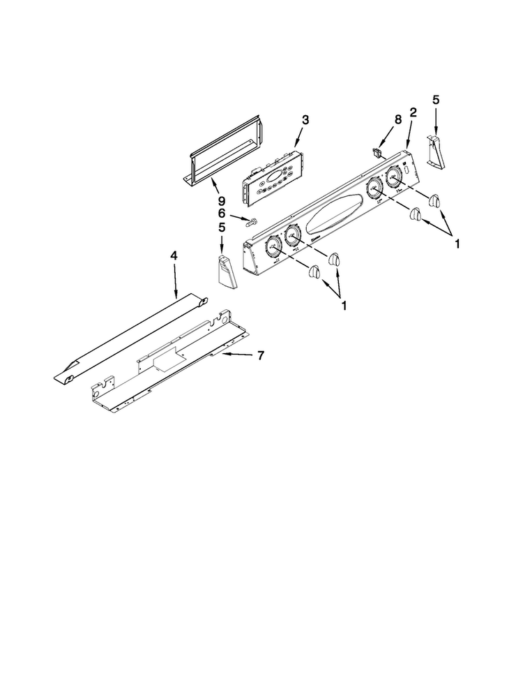 Control Panel Parts Diagram and Parts List for MGS5752BDS21  Maytag Range