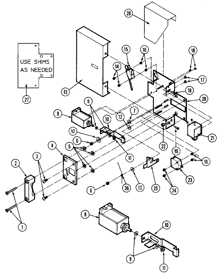 DOOR LOCK Diagram and Parts List for MAF25MN3  Maytag Washer