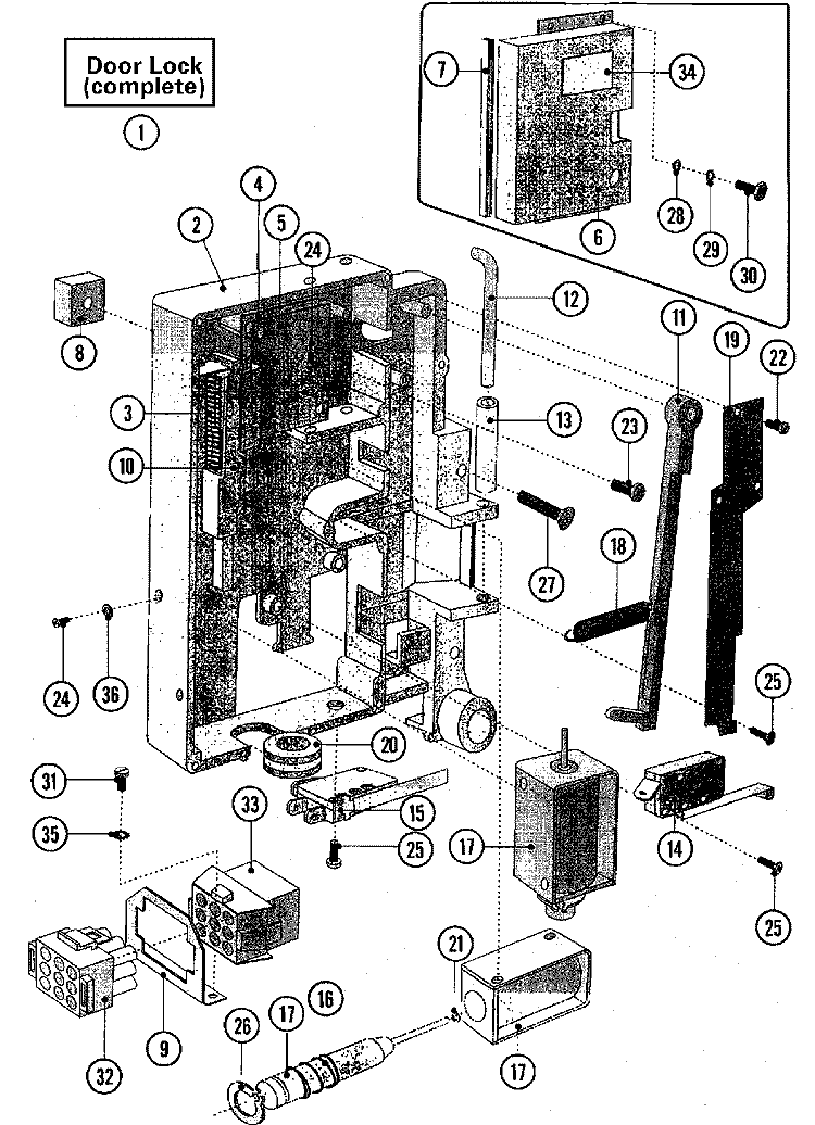 DOOR LOCK ASSEMBLY Diagram and Parts List for MFS50PNAVS  Maytag Washer
