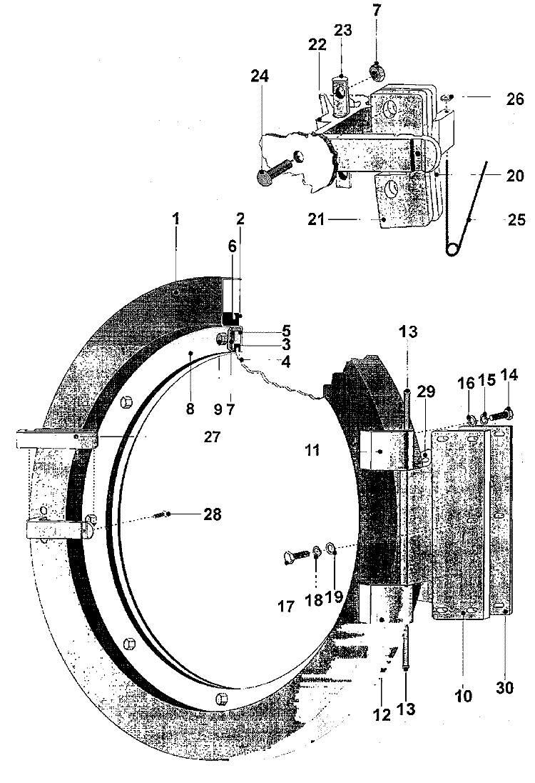 DOOR Diagram and Parts List for MFR80PCAVS  Maytag Washer