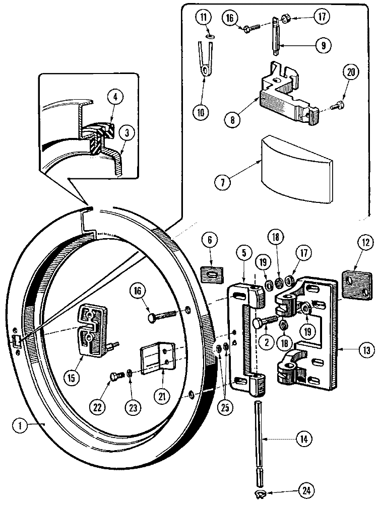 DOOR Diagram and Parts List for MFR18PCAAS  Maytag Washer
