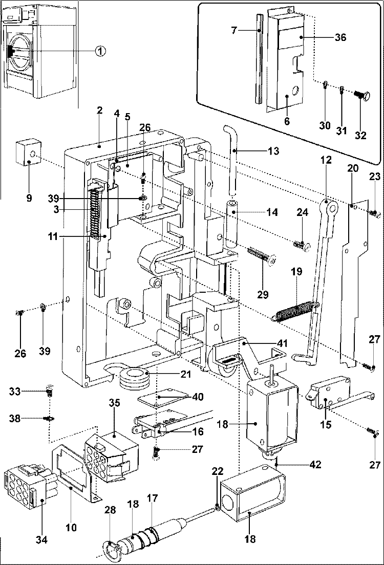 DOOR LOCK Diagram and Parts List for MFS50PNDVS  Maytag Washer