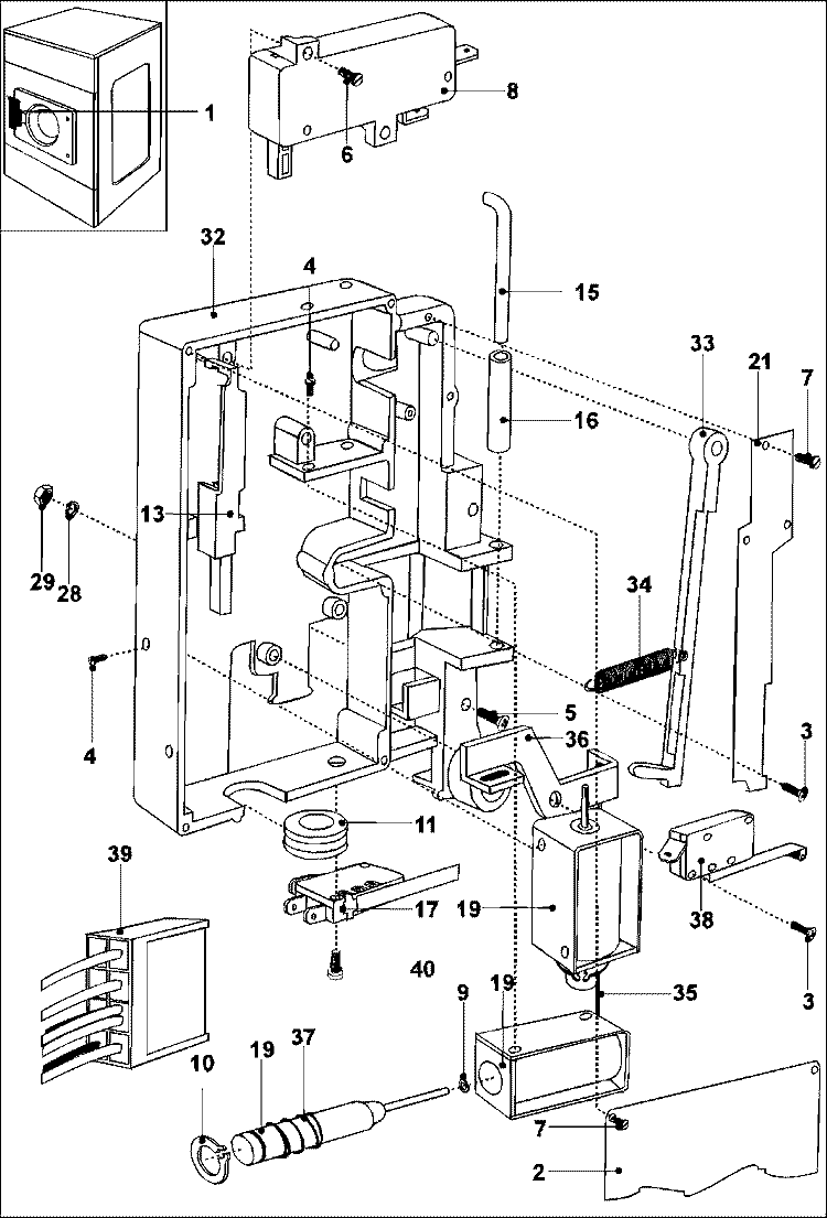 DOOR LOCK Diagram and Parts List for MFS35PNDVS  Maytag Washer