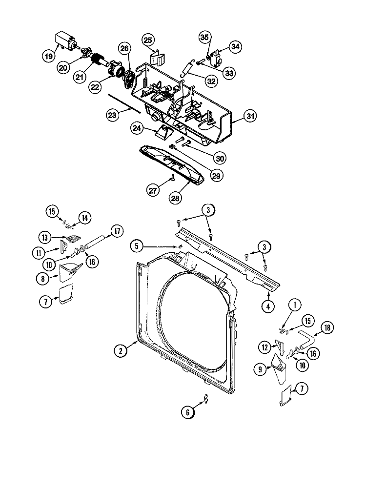 DOOR SHROUD & DOOR LATCH ASSEMBLY (WASH) Diagram and Parts List for MLG19PDDGW  Maytag Dryer