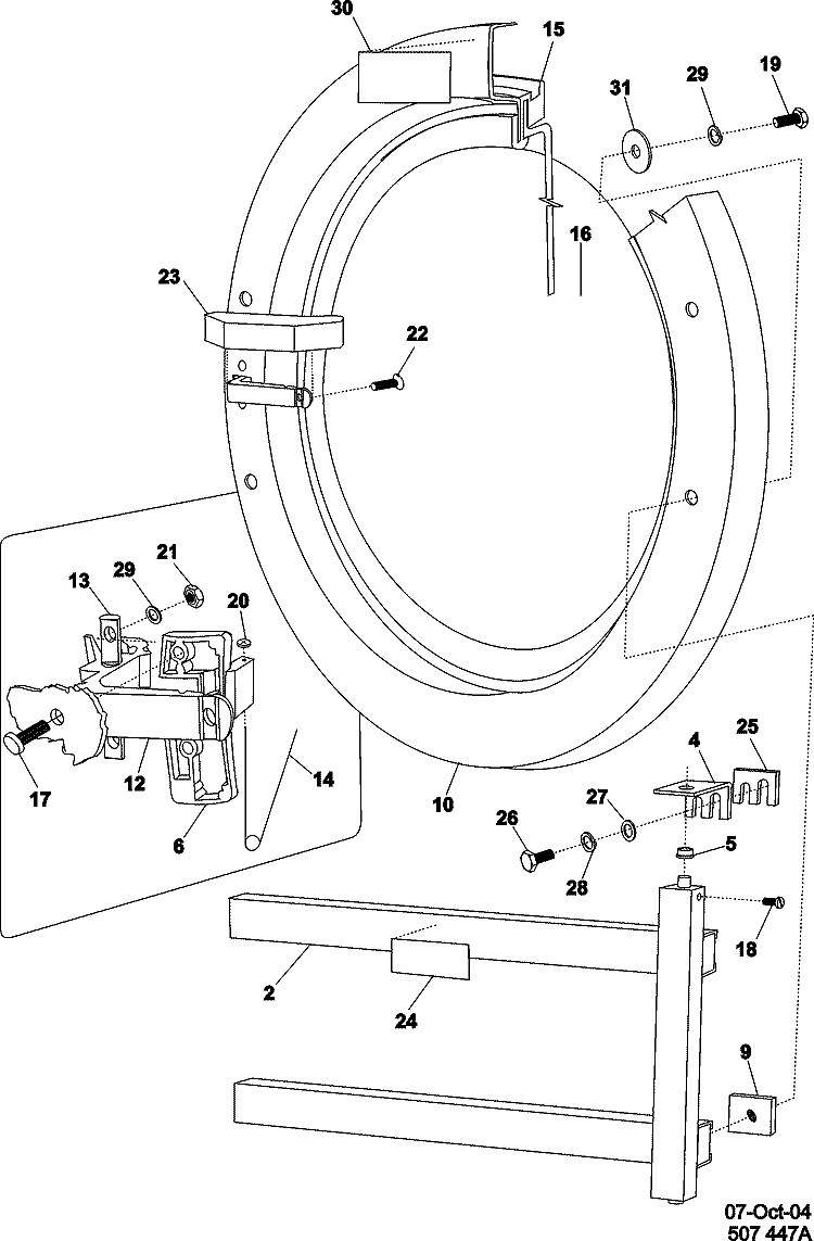 DOOR Diagram and Parts List for MFS35PNFTS  Maytag Washer