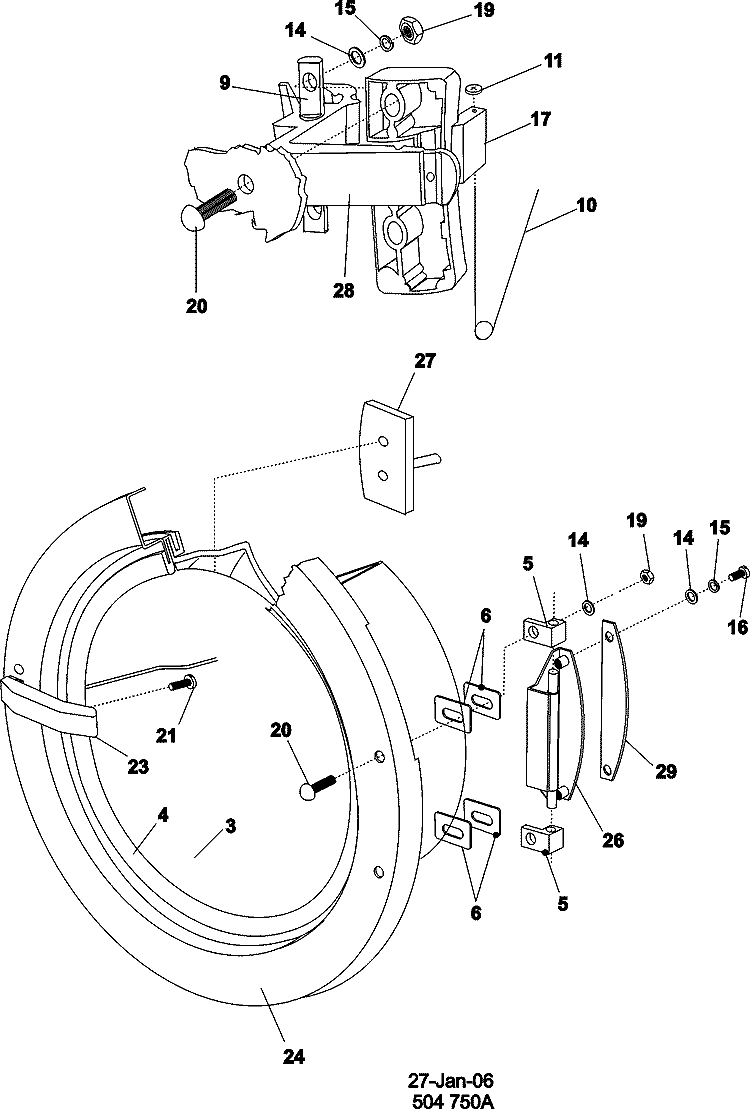 DOOR Diagram and Parts List for MFS25PNFTS  Maytag Washer