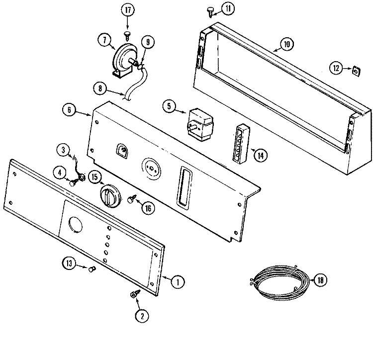 CONTROL PANEL Diagram and Parts List for MAT10CSEGW  Maytag Washer