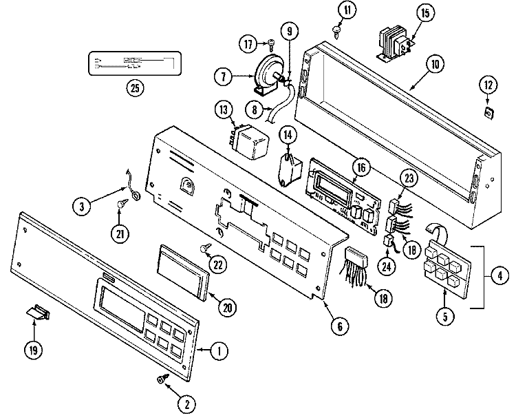 CONTROL PANEL Diagram and Parts List for MAT12PSLWQ  Maytag Washer
