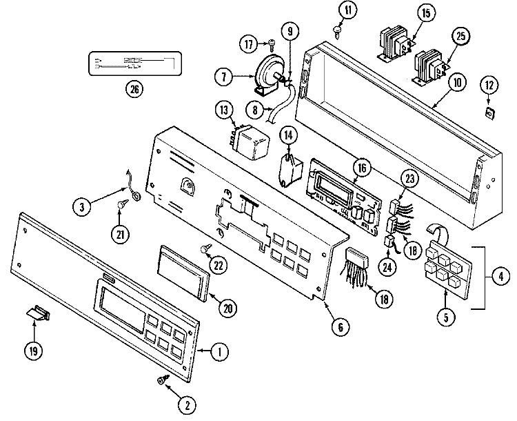 CONTROL PANEL Diagram and Parts List for MAT10PSAGL  Maytag Washer