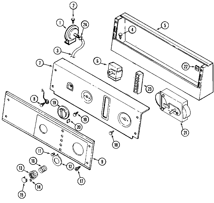 CONTROL PANEL Diagram and Parts List for MAT25MNAAG  Maytag Washer