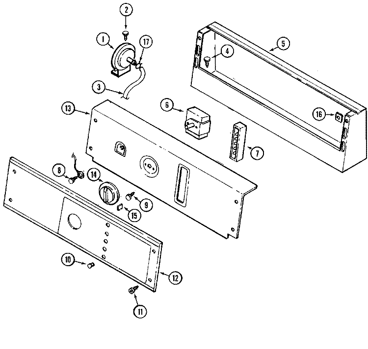 CONTROL PANEL Diagram and Parts List for MAT25CSAAG  Maytag Washer