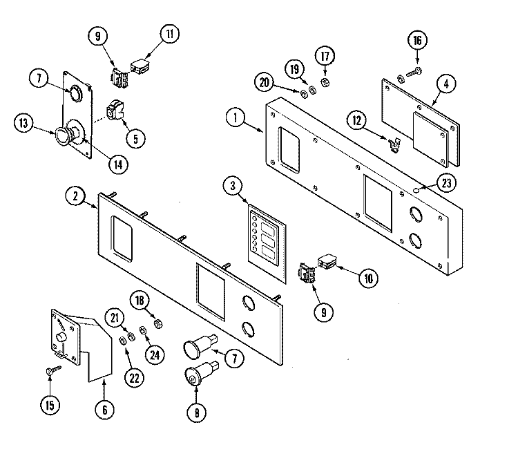CONTROL PANEL (PC / PN) Diagram and Parts List for MFR35MCAVS  Maytag Washer