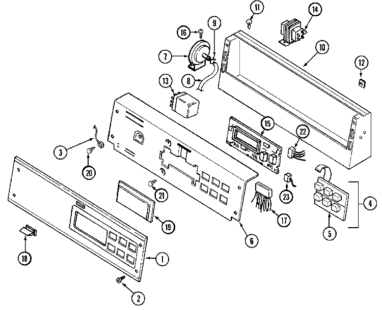 CONTROL PANEL Diagram and Parts List for MAT12PDDAW  Maytag Washer