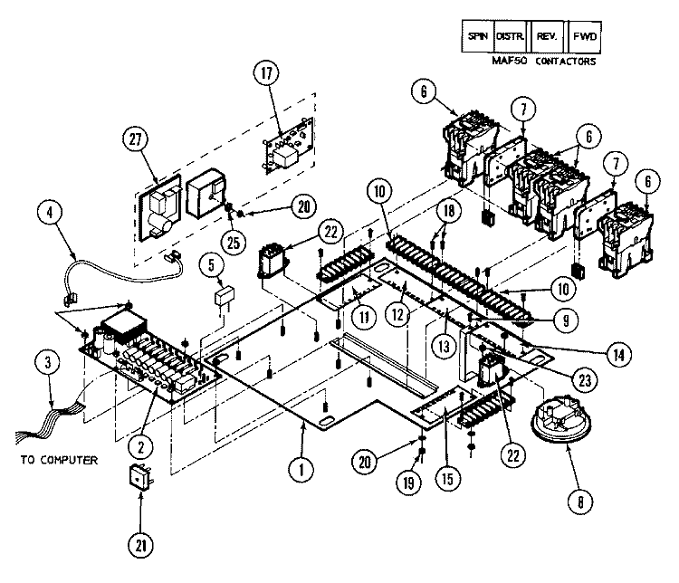 CONTROL PANEL Diagram and Parts List for MAF50PNA  Maytag Washer