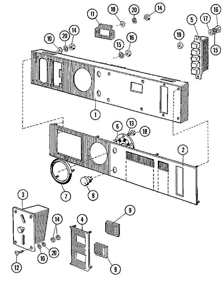 CONTROL PANEL (MC) Diagram and Parts List for MFR35MCAVS  Maytag Washer