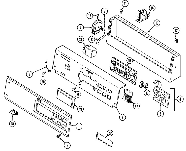CONTROL PANEL Diagram and Parts List for MAT12PRAEW  Maytag Washer