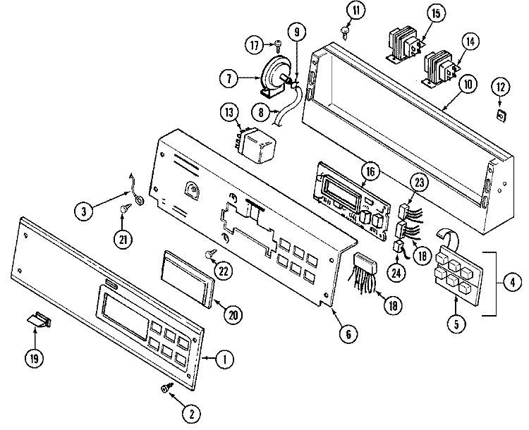 CONTROL PANEL Diagram and Parts List for MAT10PDEGW  Maytag Washer