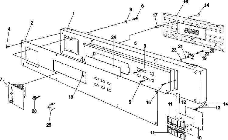 CONTROL PANEL Diagram and Parts List for MFR18PDAAS  Maytag Washer