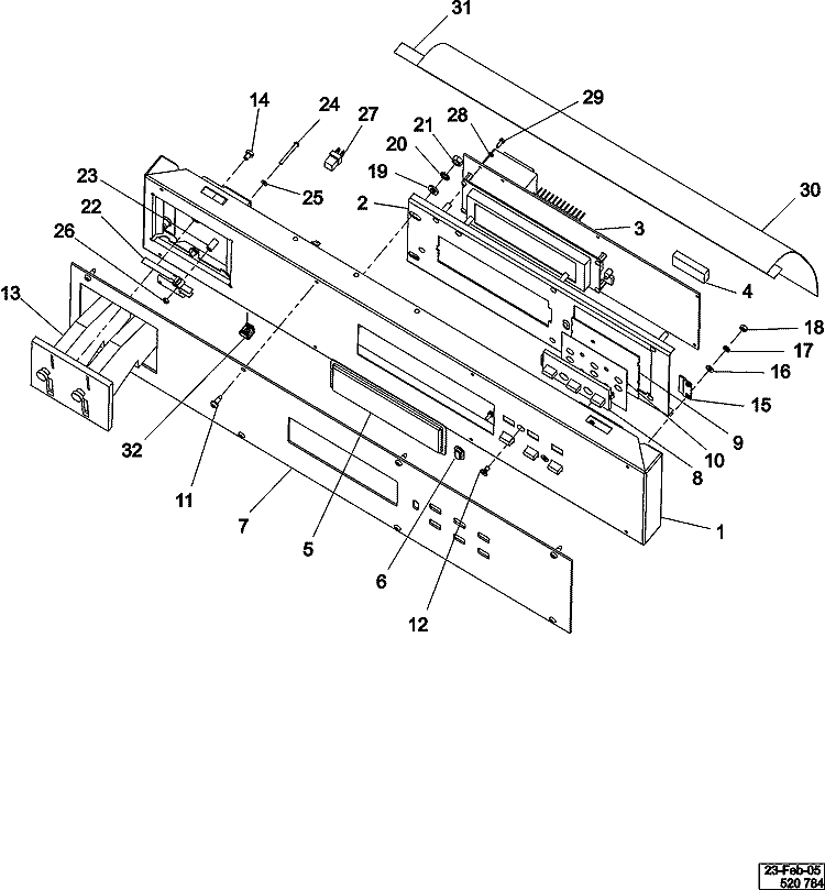 CONTROL PANEL (PD) Diagram and Parts List for MFR30PDCTS  Maytag Washer