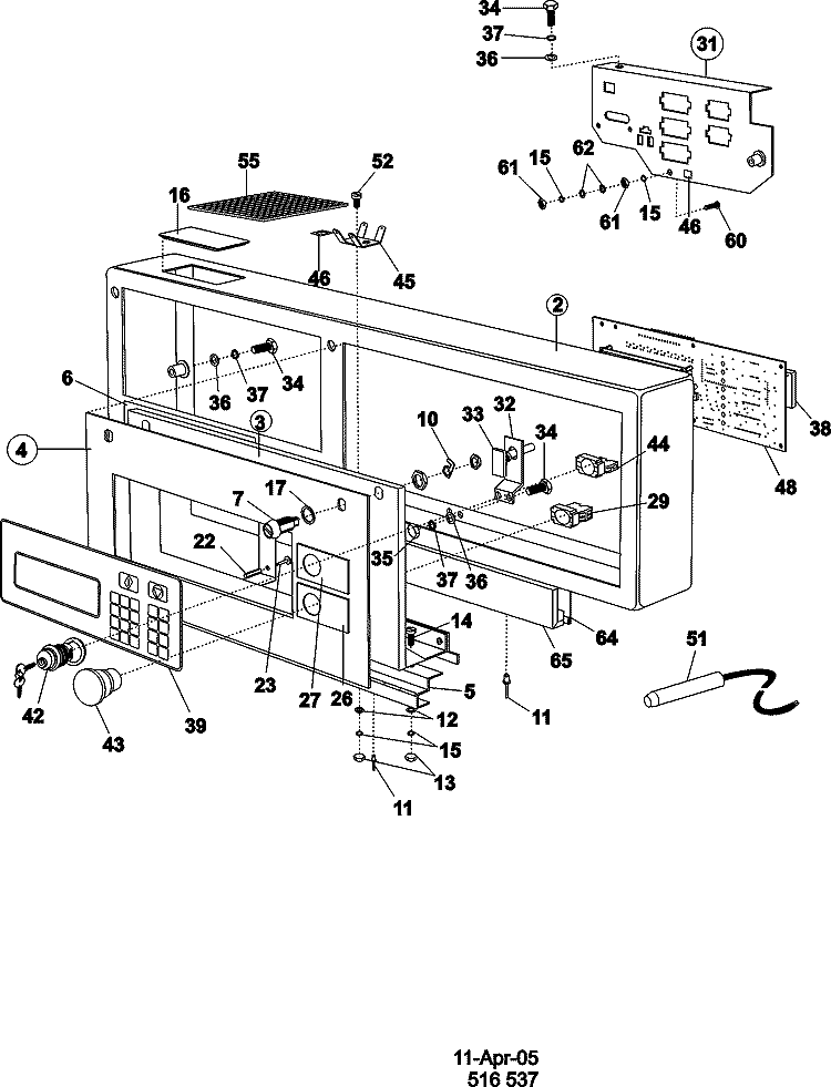 CONTROL PANEL Diagram and Parts List for MFS80PNFVS  Maytag Washer