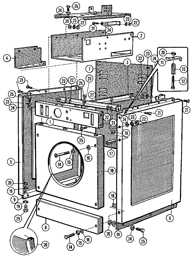 CABINET (SERIES 10) Diagram and Parts List for MFR18PCAAS  Maytag Washer