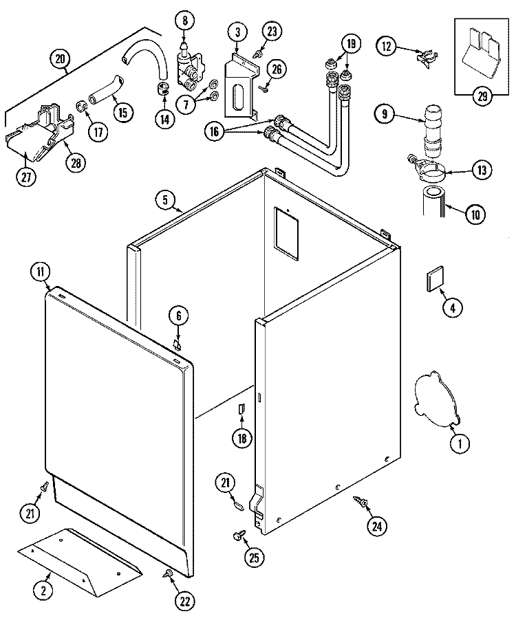 CABINET Diagram and Parts List for MAT13MNEGW  Maytag Washer