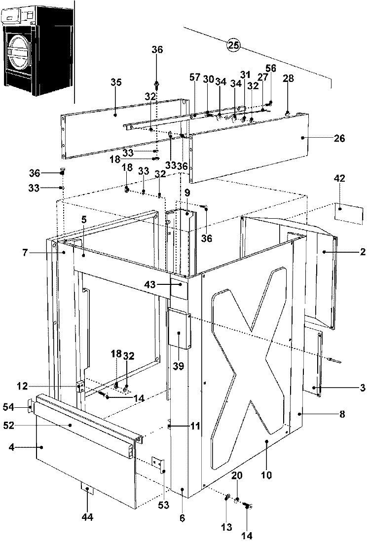 CABINET Diagram and Parts List for MFS50PNDVS  Maytag Washer