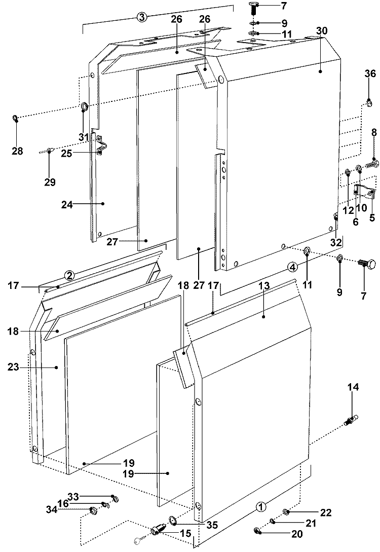 SIDE PANELS Diagram and Parts List for MFX50NNATS  Maytag Washer