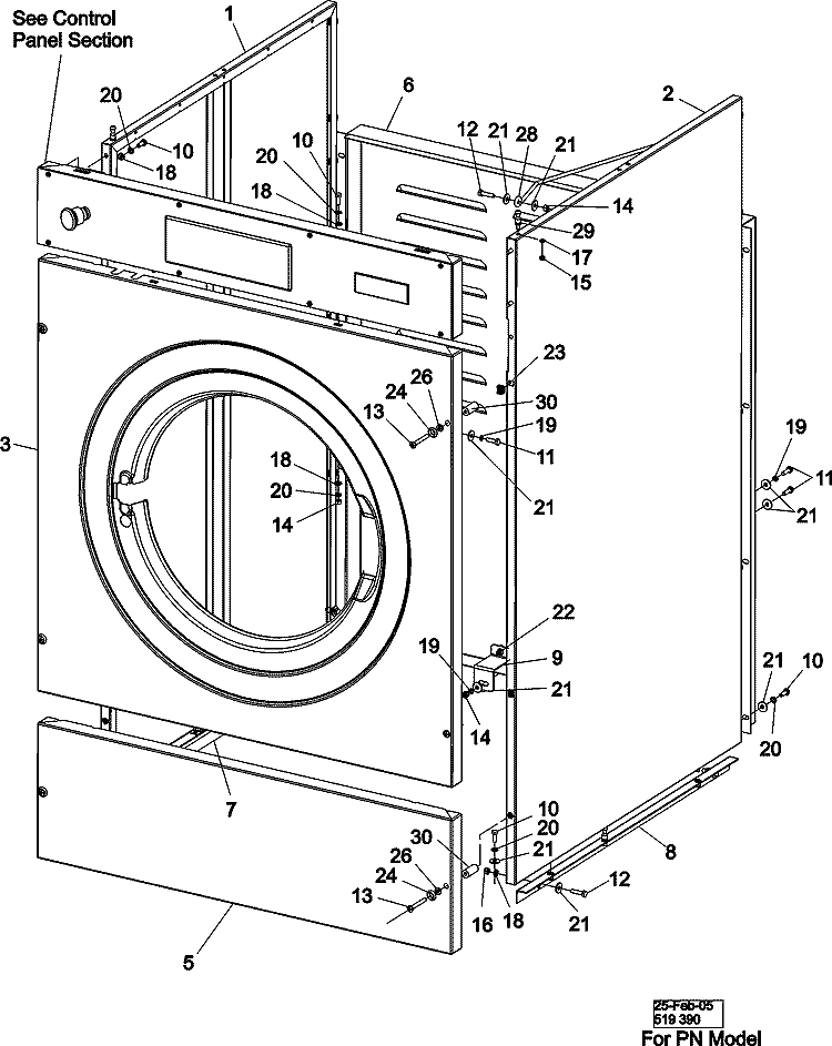 CABINET (PN) Diagram and Parts List for MFR40PNCTS  Maytag Washer