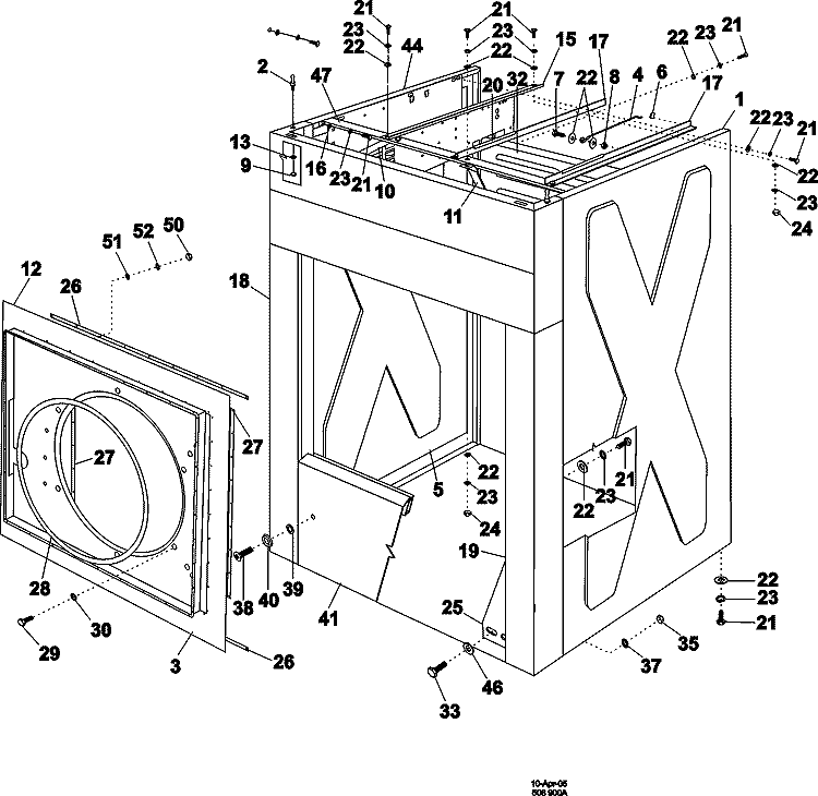 CABINET Diagram and Parts List for MFS35PNFTS  Maytag Washer