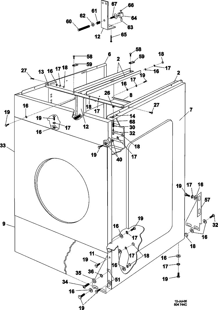 CABINET Diagram and Parts List for MFS25PNFTS  Maytag Washer