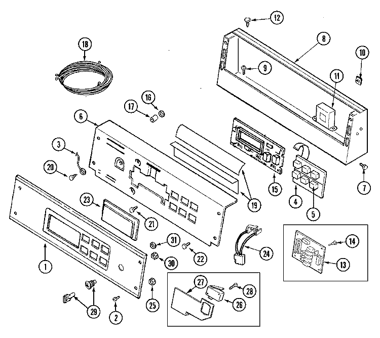 CONTROL PANEL Diagram and Parts List for MAH21PNAWW  Maytag Washer