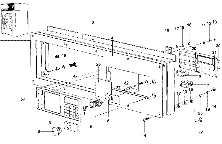 CONTROL PANEL Diagram and Parts List for MFS50PNDVS  Maytag Washer