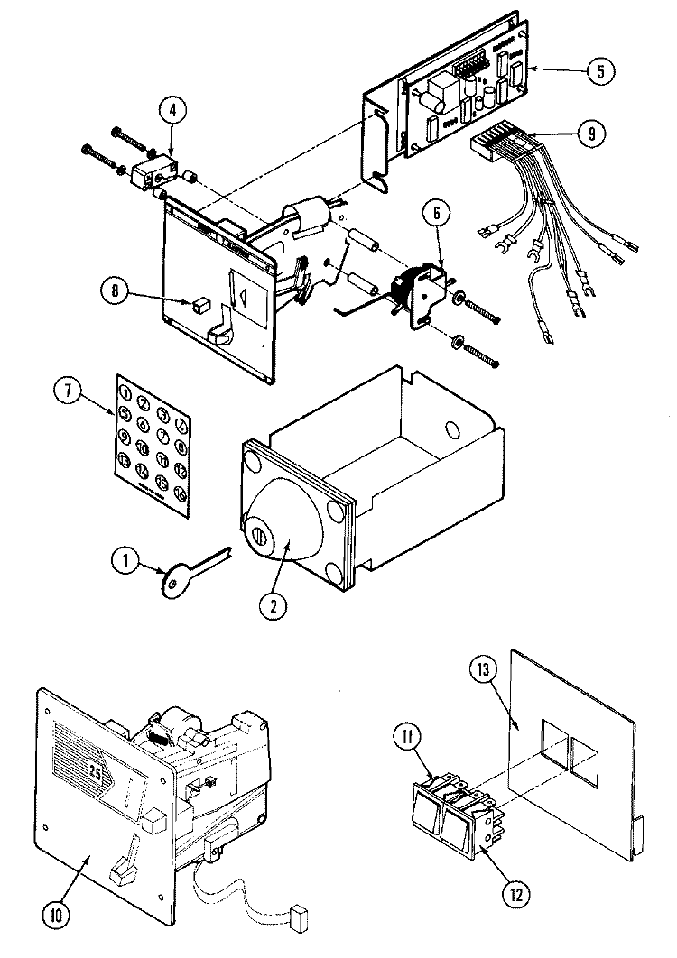 COIN METER & MANUAL CONTROL Diagram and Parts List for MAF25MN3  Maytag Washer