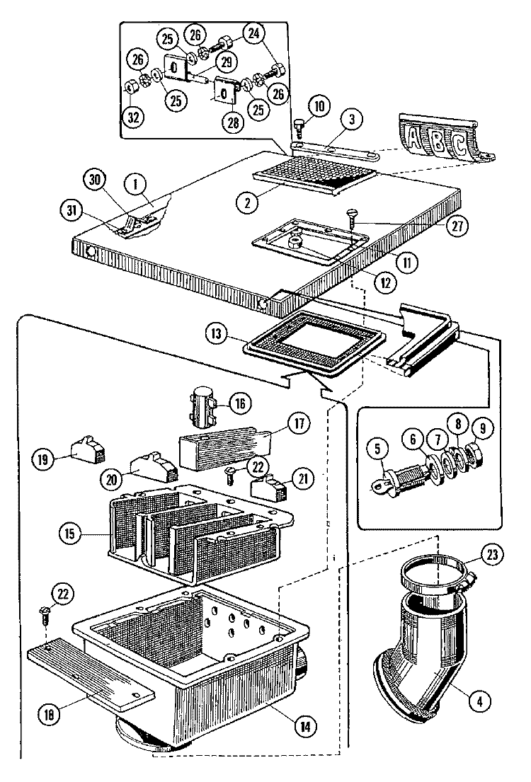 SOAP BOX & TOP COVER ASSEMBLY Diagram and Parts List for MFR50PDAVS  Maytag Washer