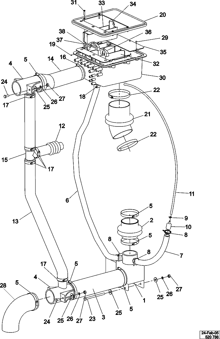 SOAP BOX, DRAIN & HOSE ASSEMBLY Diagram and Parts List for MFR30PDCTS  Maytag Washer