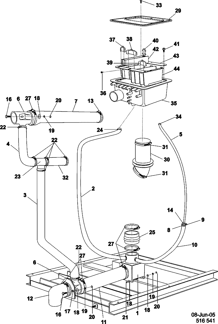 SOAP BOX, DRAIN & HOSE ASSEMBLY Diagram and Parts List for MFR60PDCTS  Maytag Washer