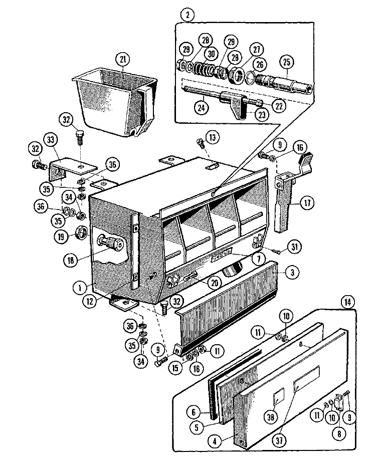 SOAP BOX ASSEMBLY Diagram and Parts List for MFX50PNAVS  Maytag Washer
