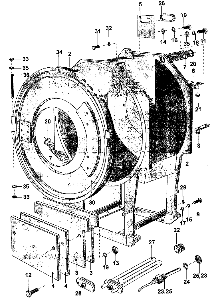 TUB Diagram and Parts List for MFS100PAVS  Maytag Washer