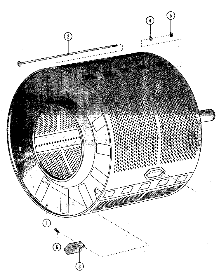 INNER TUB Diagram and Parts List for MFS50PNAVS  Maytag Washer