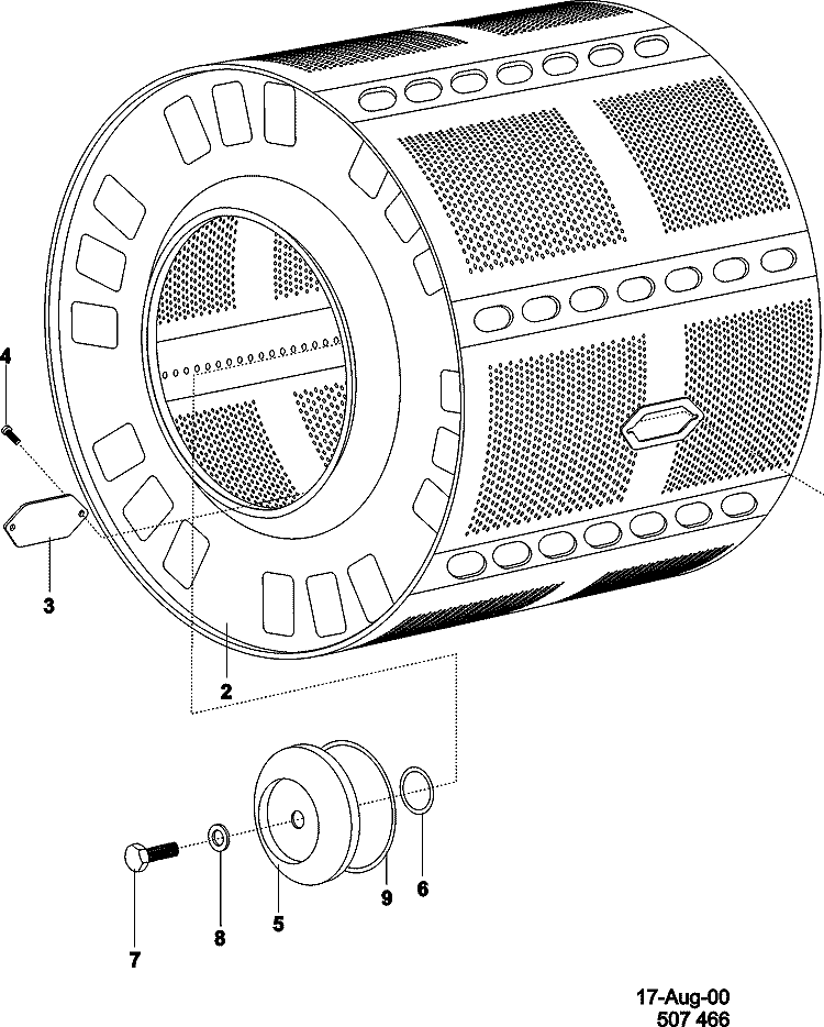 DRUM Diagram and Parts List for MFS80PNFVS  Maytag Washer