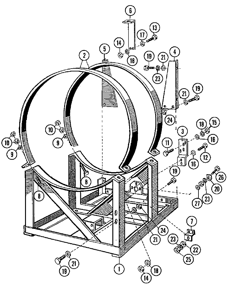 BASE FRAME Diagram and Parts List for MFR50PDAVS  Maytag Washer