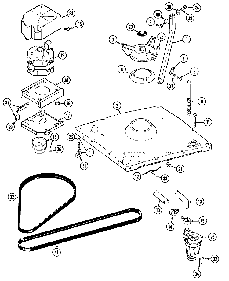 BASE Diagram and Parts List for MAT12PDDAW  Maytag Washer