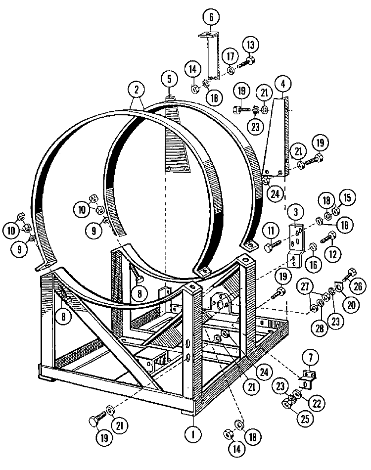 BASE FRAME Diagram and Parts List for MFR35MNAVS  Maytag Washer