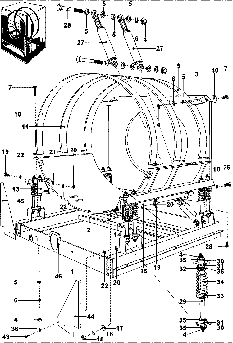 FRAME Diagram and Parts List for MFS35PNDVS  Maytag Washer