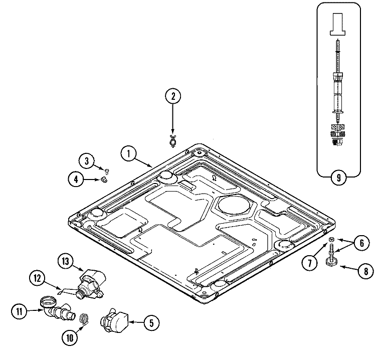 BASE Diagram and Parts List for MAH20PDAWW  Maytag Washer